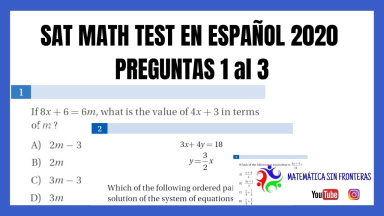 Fórmulas matemáticas del SAT para saber el día del examen